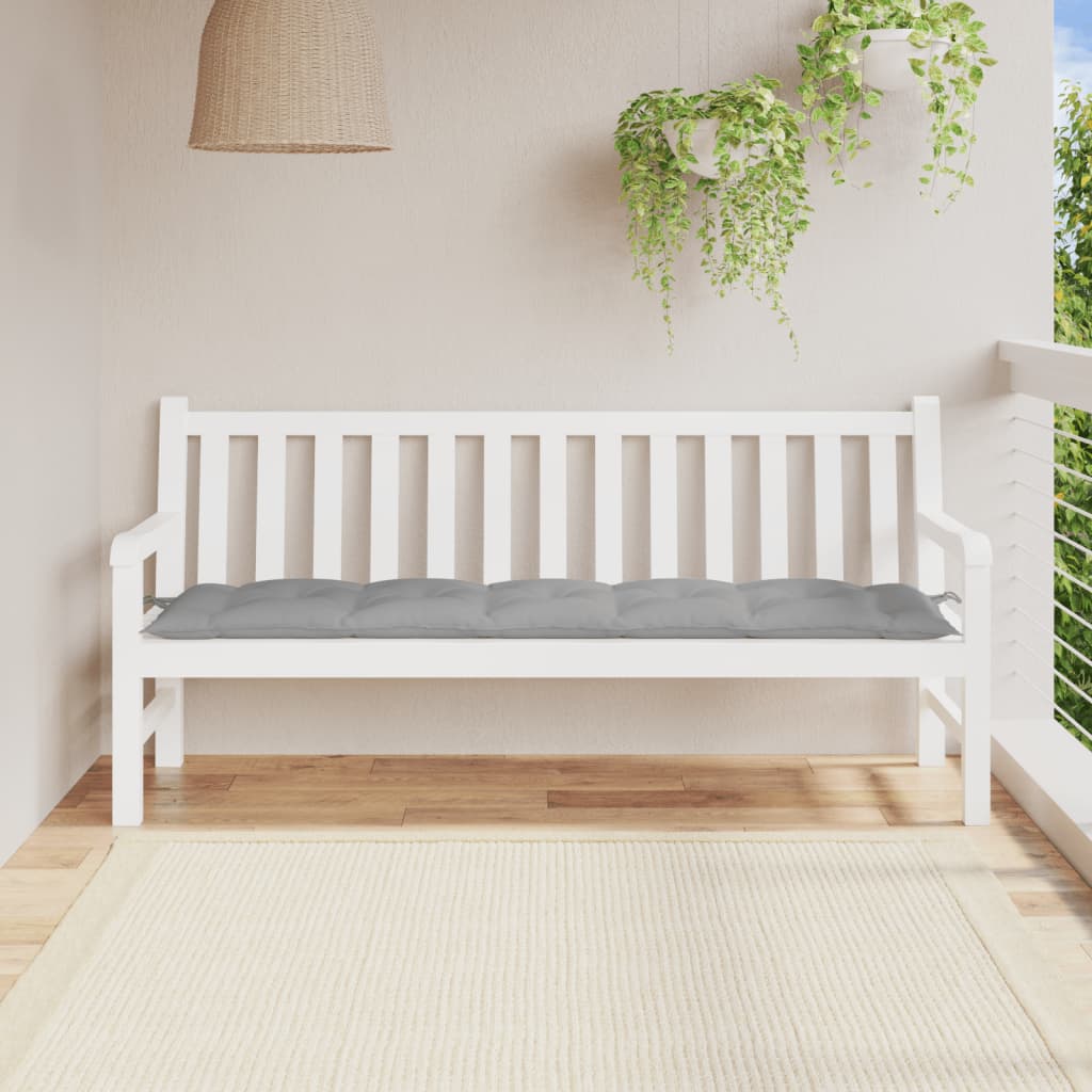 Μαξιλάρι Πάγκου Κήπου Γκρι 180x50x7 εκ. Ύφασμα Oxford 1