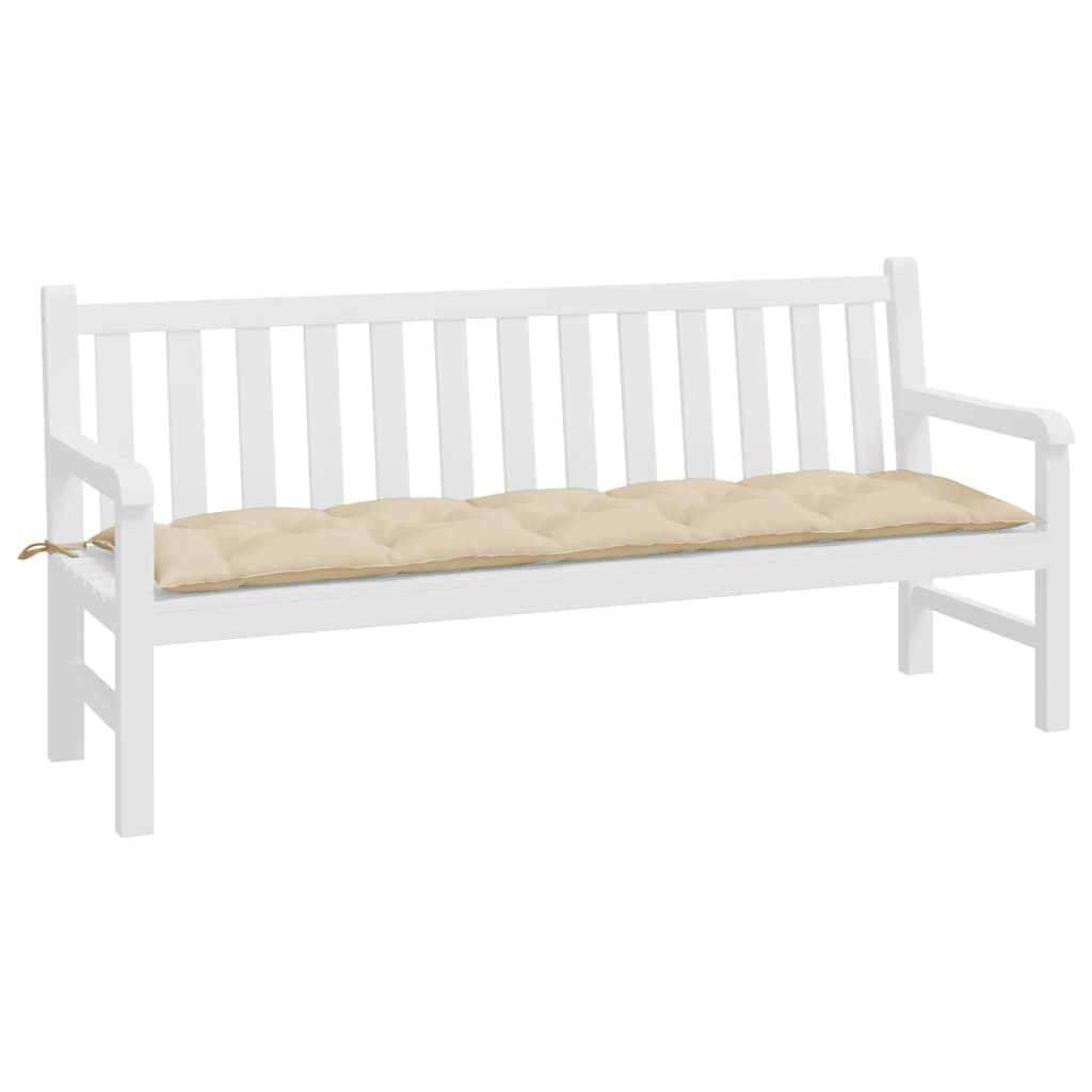 Μαξιλάρι Πάγκου Κήπου Μπεζ 180x50x7 εκ. Ύφασμα Oxford 3