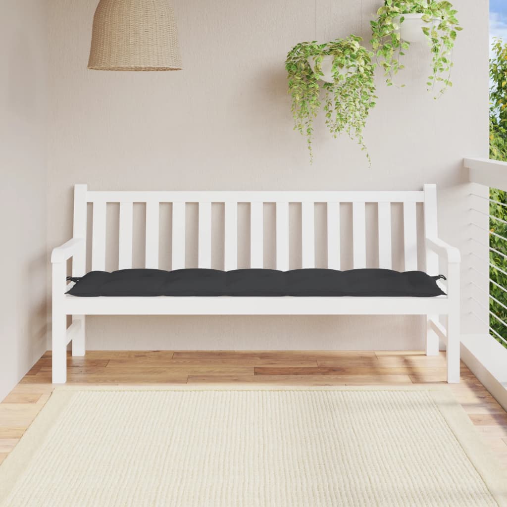 Μαξιλάρι Πάγκου Κήπου Μαύρο 180x50x7 εκ. Ύφασμα Oxford 1