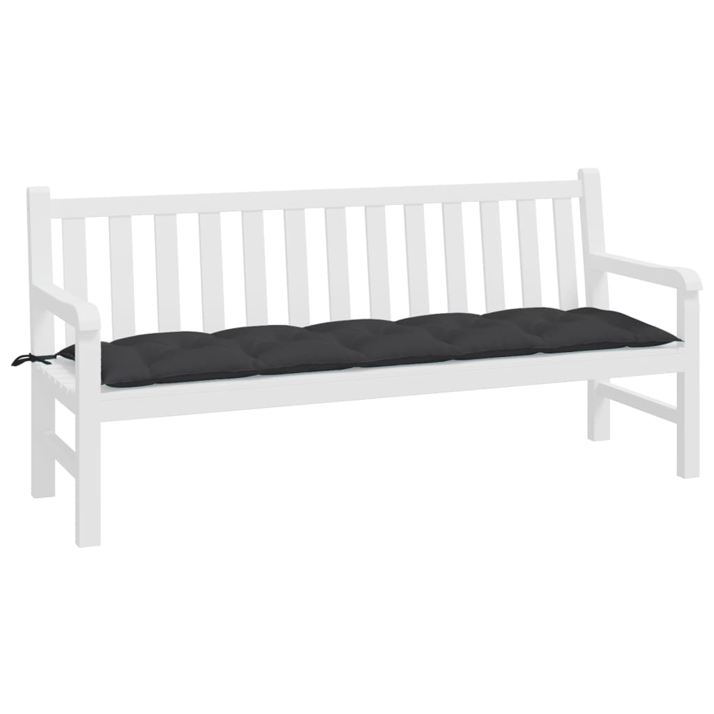 Μαξιλάρι Πάγκου Κήπου Μαύρο 180x50x7 εκ. Ύφασμα Oxford 3