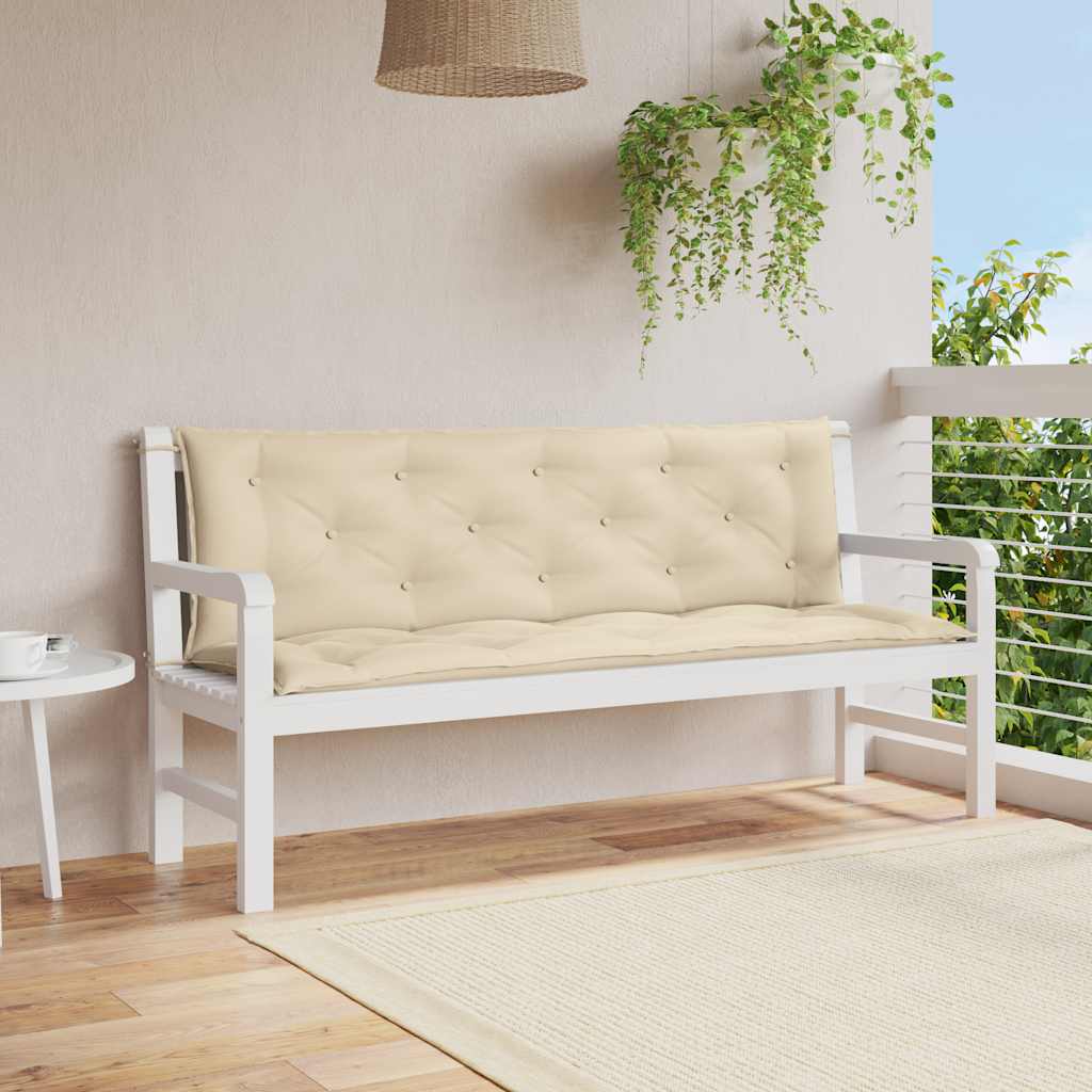 Μαξιλάρι Πάγκου Κήπου Μπεζ 150x(50+50)x7 εκ. Ύφασμα Oxford 1