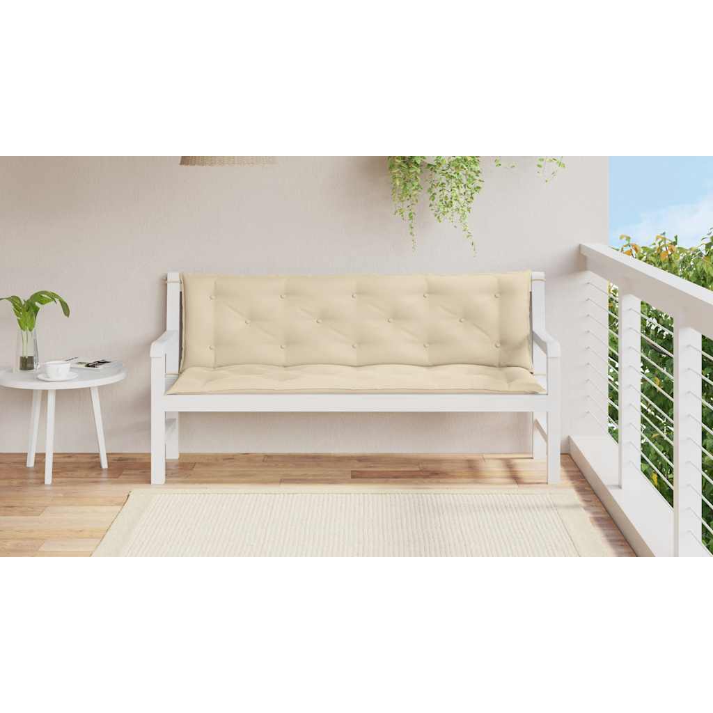 Μαξιλάρι Πάγκου Κήπου Μπεζ 150x(50+50)x7 εκ. Ύφασμα Oxford 3