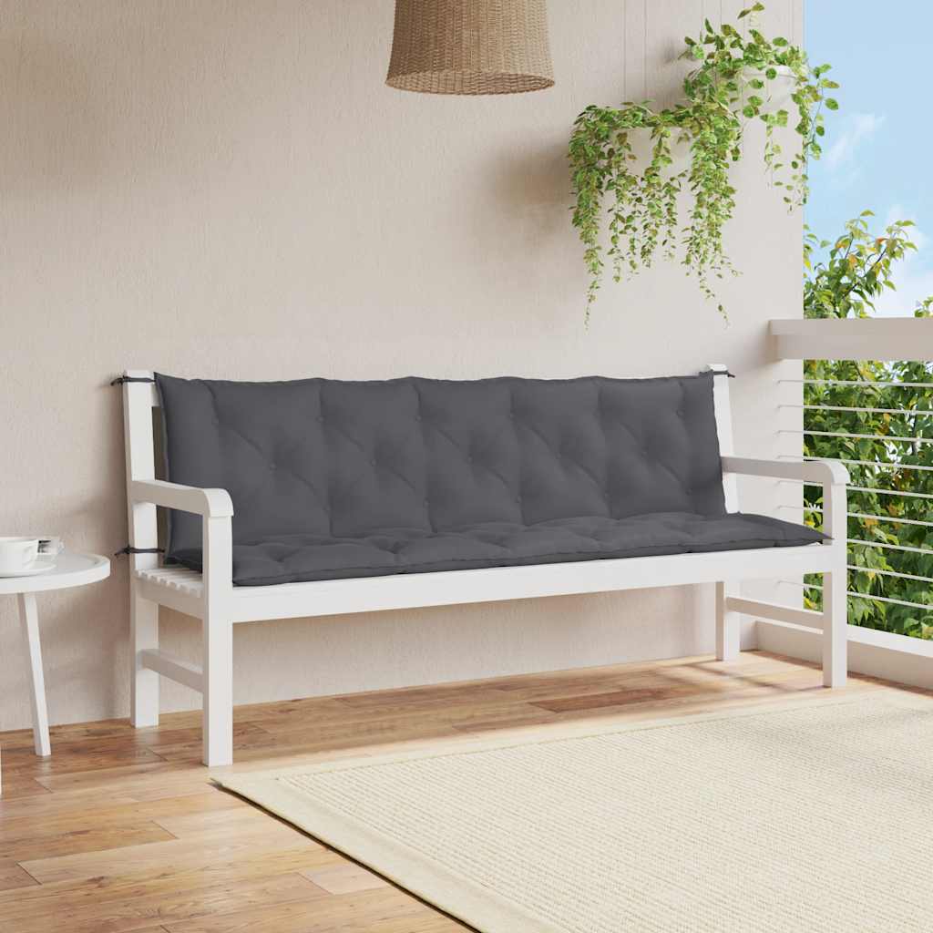 Μαξιλάρι Πάγκου Κήπου Ανθρακί 180x(50+50)x7 εκ. Ύφασμα Oxford 1