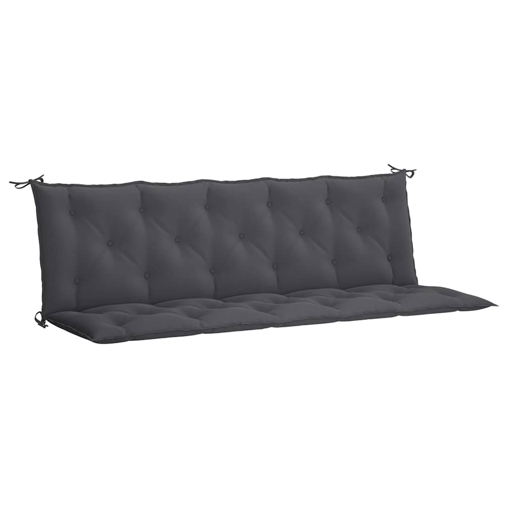 Μαξιλάρι Πάγκου Κήπου Ανθρακί 180x(50+50)x7 εκ. Ύφασμα Oxford 2