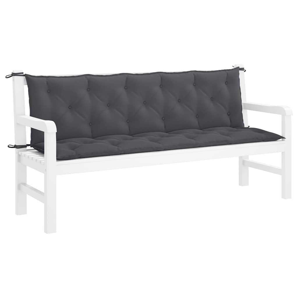 Μαξιλάρι Πάγκου Κήπου Ανθρακί 180x(50+50)x7 εκ. Ύφασμα Oxford 4