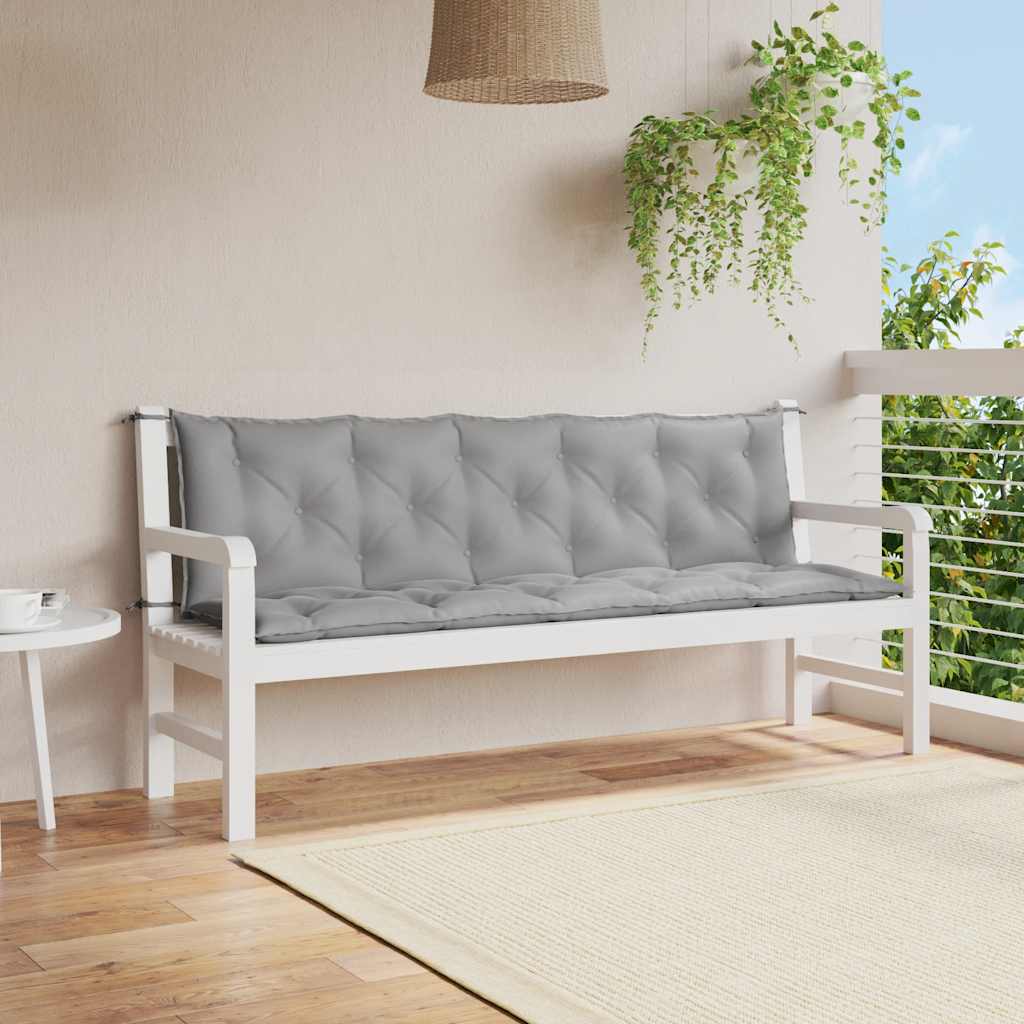 Μαξιλάρι Πάγκου Κήπου Γκρι 180x(50+50)x7 εκ. Ύφασμα Oxford 1