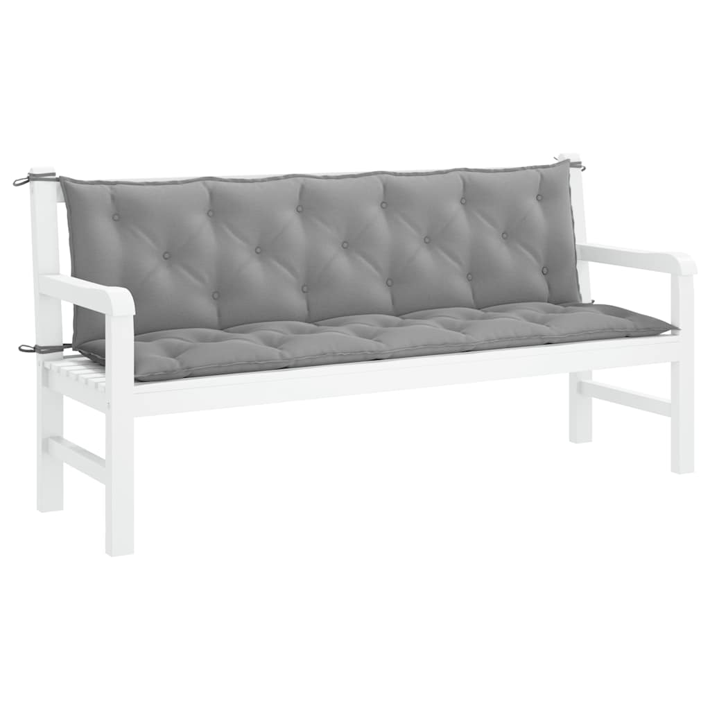 Μαξιλάρι Πάγκου Κήπου Γκρι 180x(50+50)x7 εκ. Ύφασμα Oxford 4