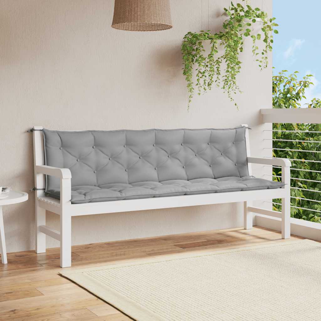 Μαξιλάρι Πάγκου Κήπου Γκρι 200x(50+50)x7 εκ. Ύφασμα Oxford 1