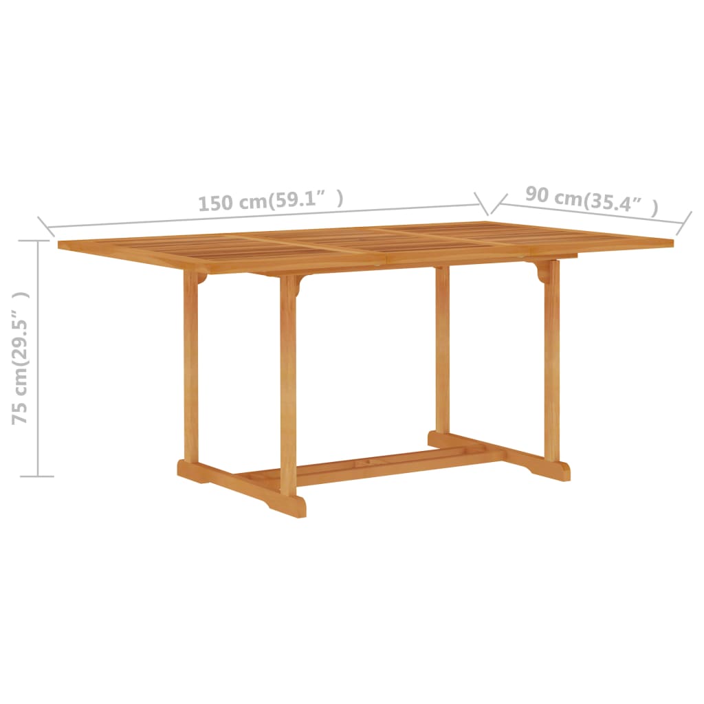 Τραπέζι Κήπου 150 x 90 x 75 εκ. από Μασίφ Ξύλο Teak 6