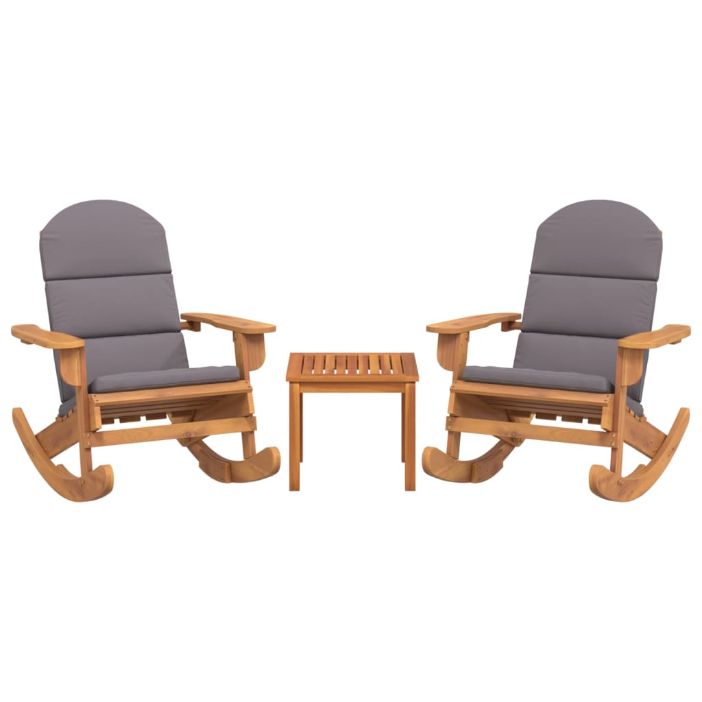 Σαλόνι Κήπου Adirondack Σετ 3 Τεμαχίων από Μασίφ Ξύλο Ακακίας 3