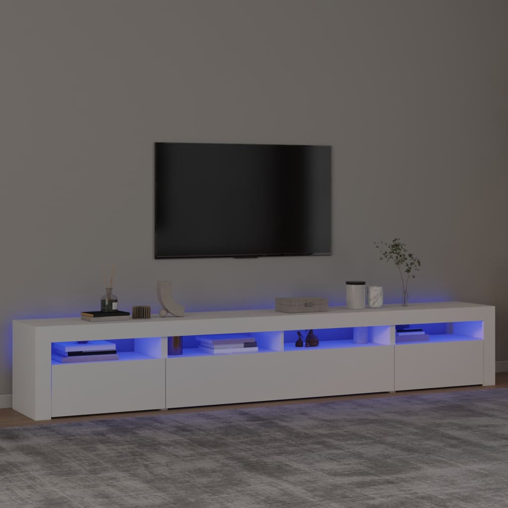 Έπιπλο Τηλεόρασης με LED Λευκό 240x35x40 εκ. 1