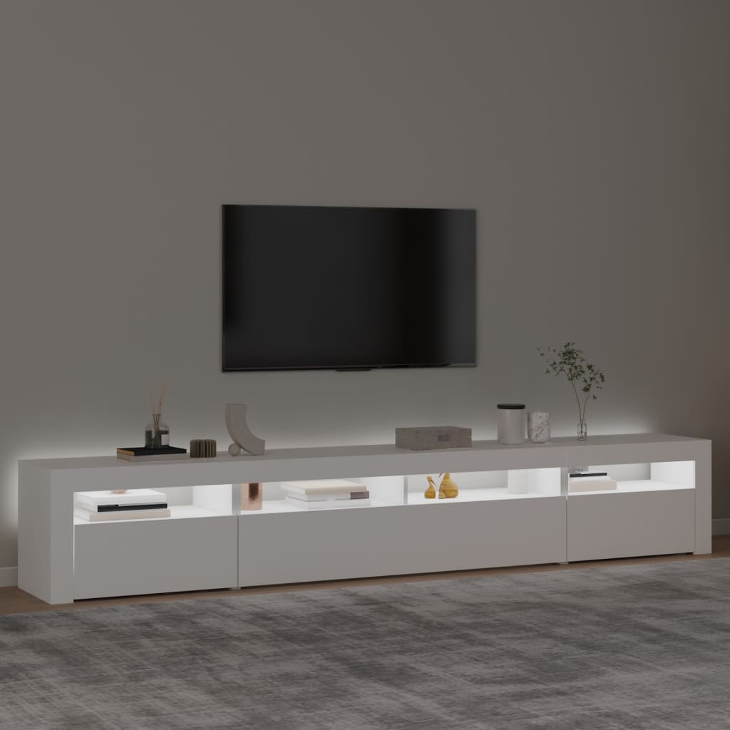 Έπιπλο Τηλεόρασης με LED Λευκό 240x35x40 εκ. 3