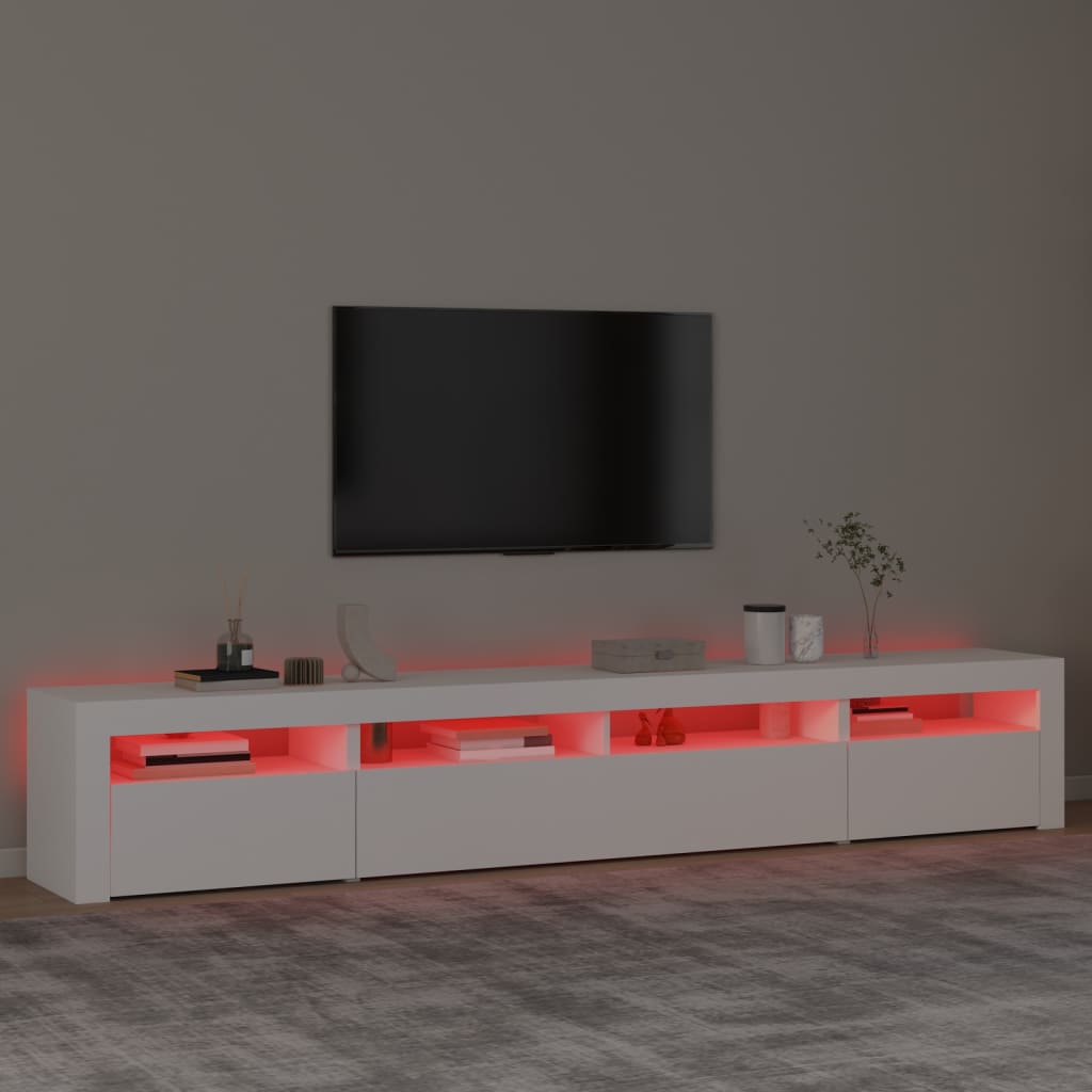 Έπιπλο Τηλεόρασης με LED Λευκό 240x35x40 εκ. 5