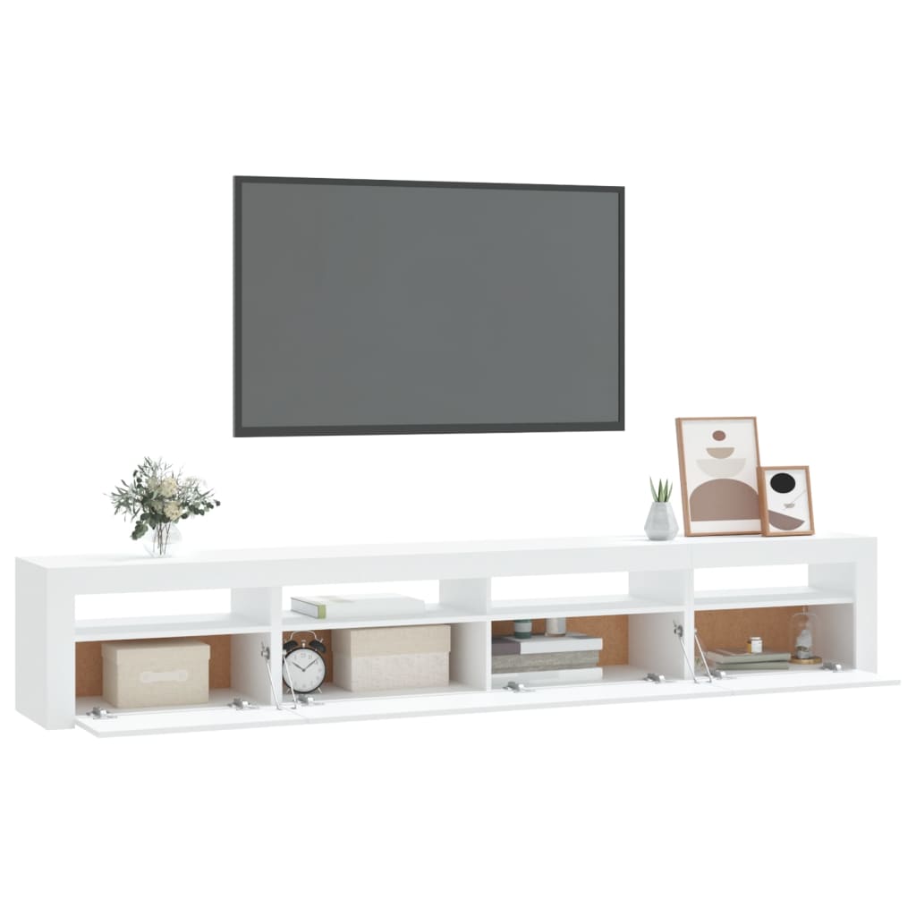 Έπιπλο Τηλεόρασης με LED Λευκό 240x35x40 εκ. 6
