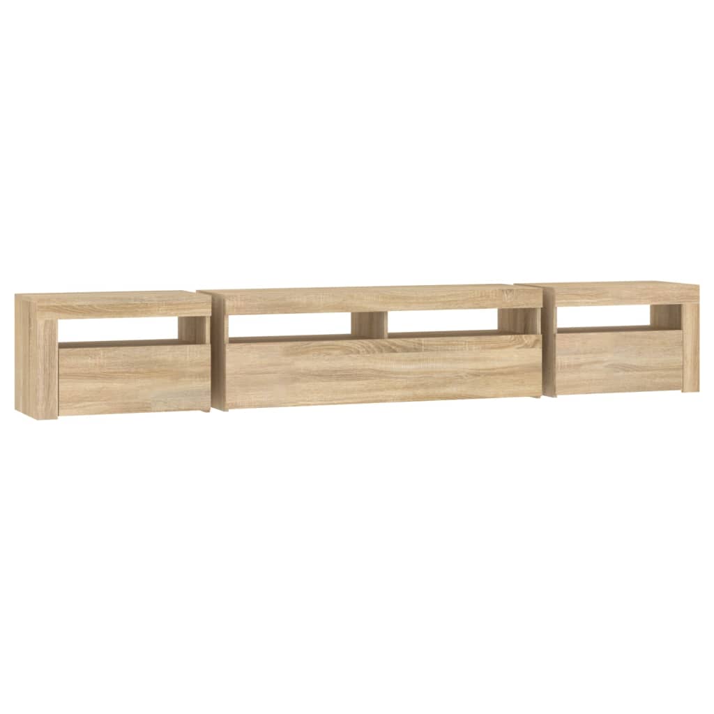 Έπιπλο Τηλεόρασης με LED Sonoma Δρυς 240 x 35 x 40 εκ. 8