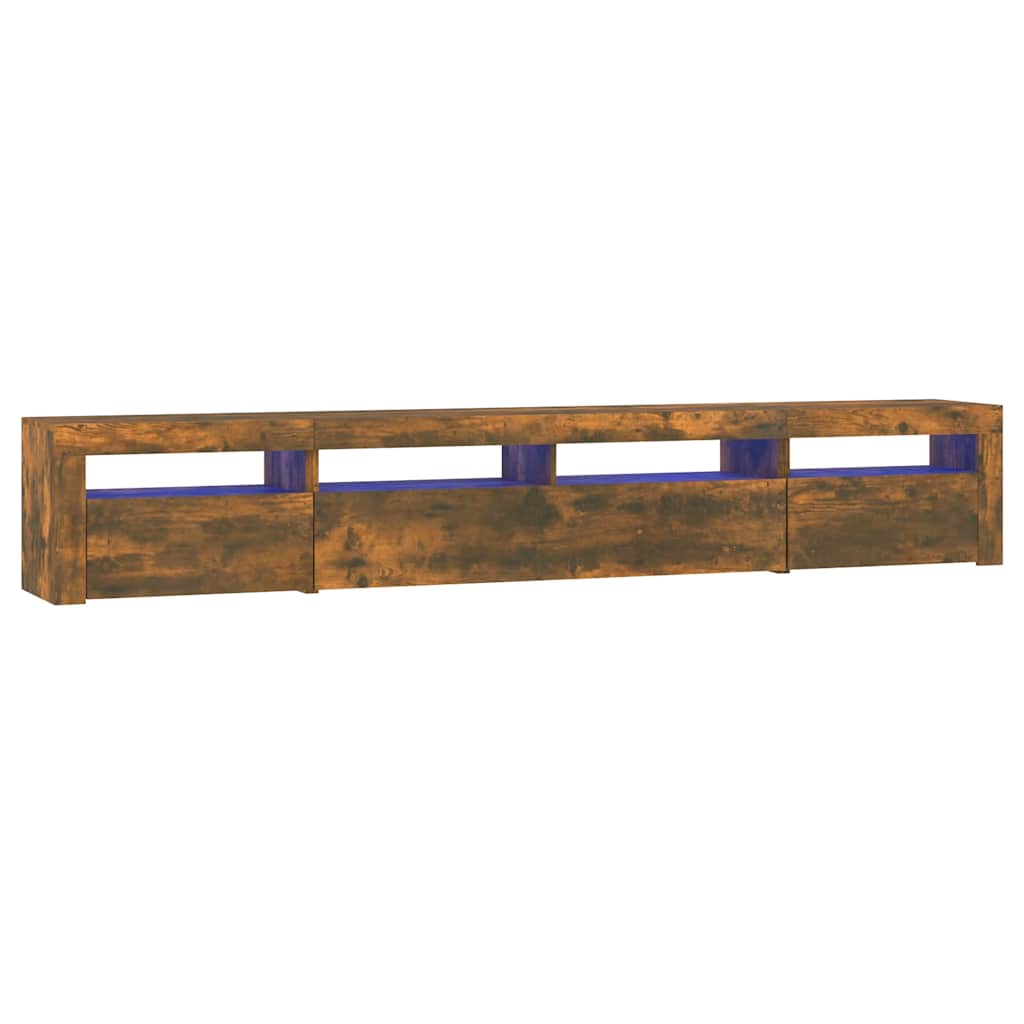 Έπιπλο Τηλεόρασης με LED Καπνιστή Δρυς 240x35x40 εκ. 2