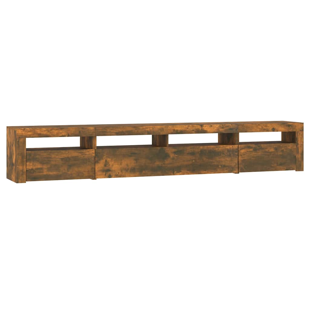 Έπιπλο Τηλεόρασης με LED Καπνιστή Δρυς 240x35x40 εκ. 7