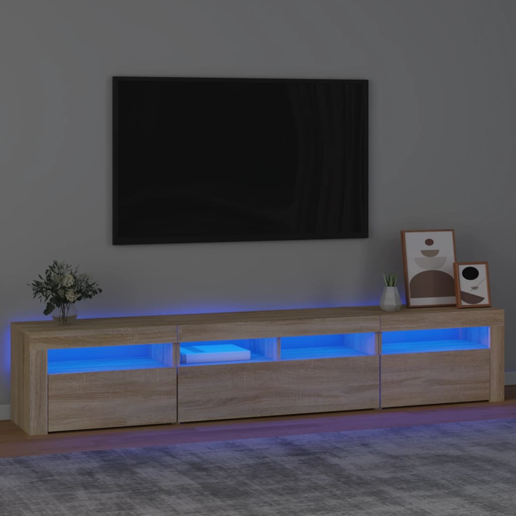 Έπιπλο Τηλεόρασης με LED Sonoma Δρυς 210x35x40 εκ. 1