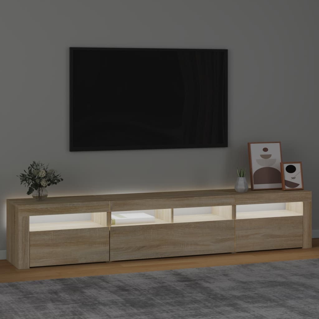 Έπιπλο Τηλεόρασης με LED Sonoma Δρυς 210x35x40 εκ. 3