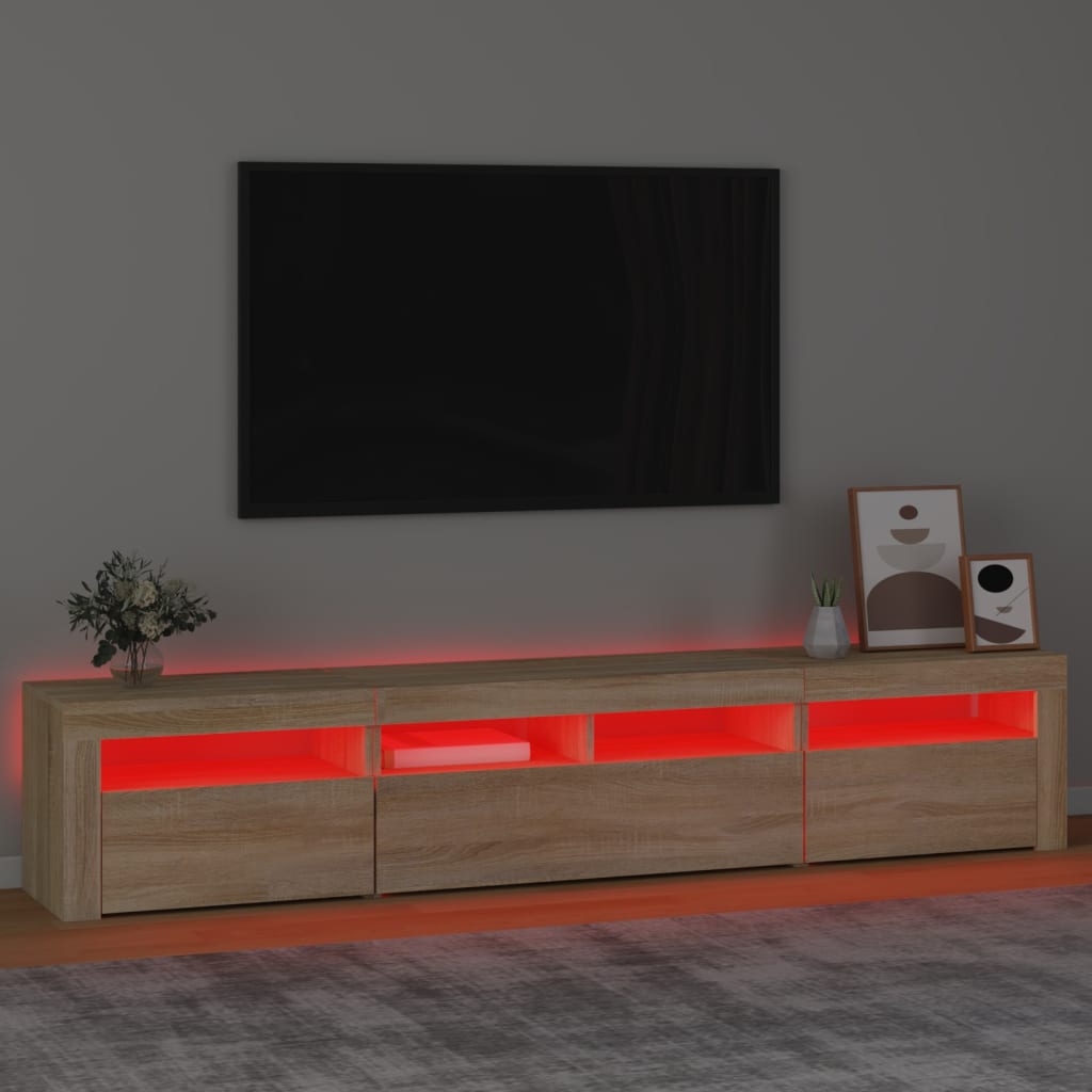 Έπιπλο Τηλεόρασης με LED Sonoma Δρυς 210x35x40 εκ. 5