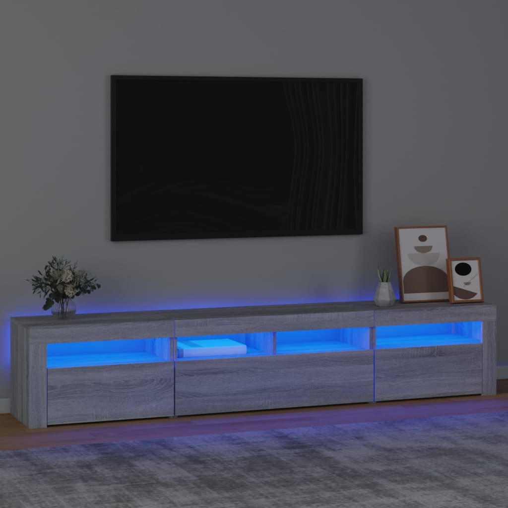 Έπιπλο Τηλεόρασης με LED Γκρι Sonoma 210 x 35 x 40 εκ. 1