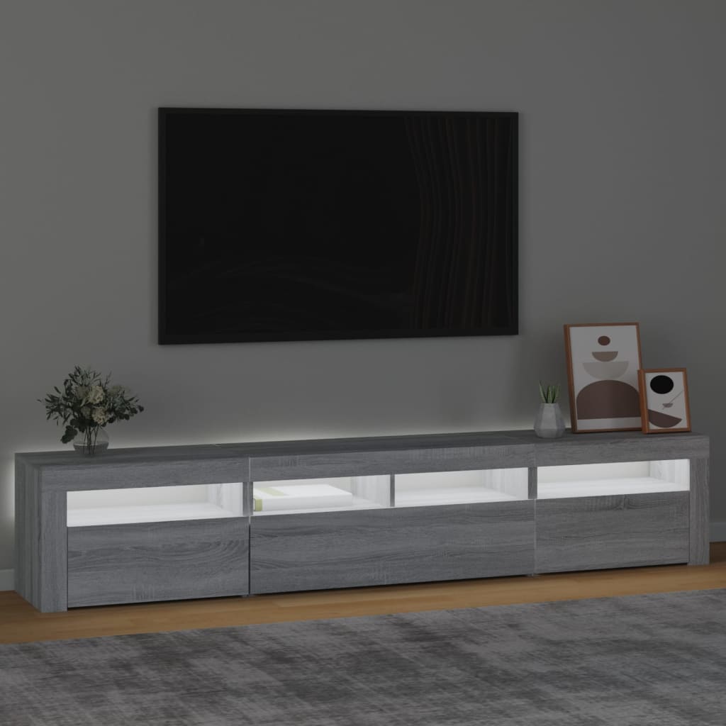 Έπιπλο Τηλεόρασης με LED Γκρι Sonoma 210 x 35 x 40 εκ. 3