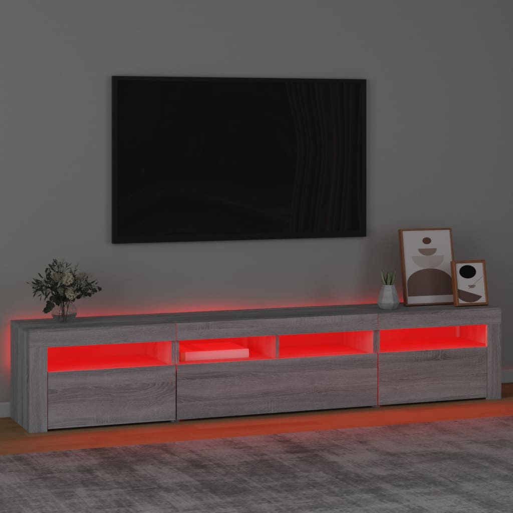 Έπιπλο Τηλεόρασης με LED Γκρι Sonoma 210 x 35 x 40 εκ. 5