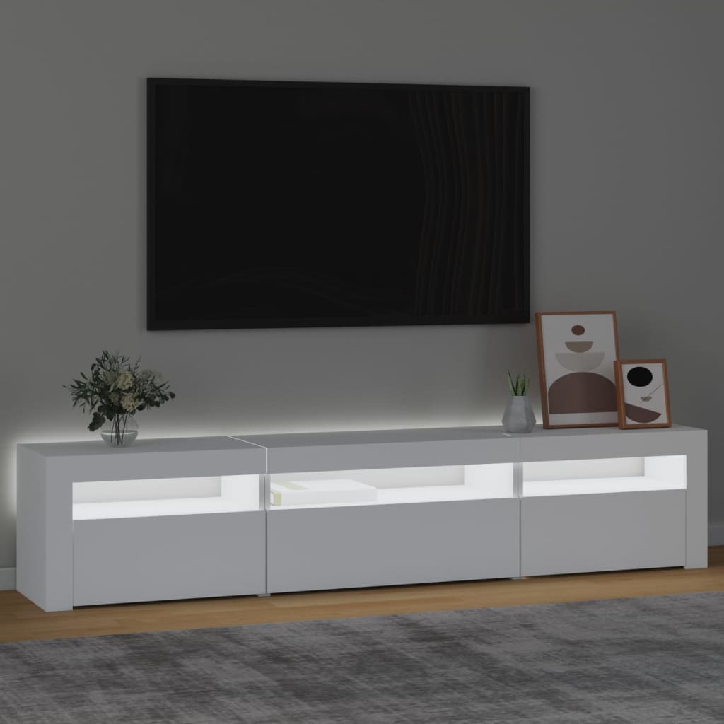 Έπιπλο Τηλεόρασης με LED Λευκό 195x35x40 εκ. 3