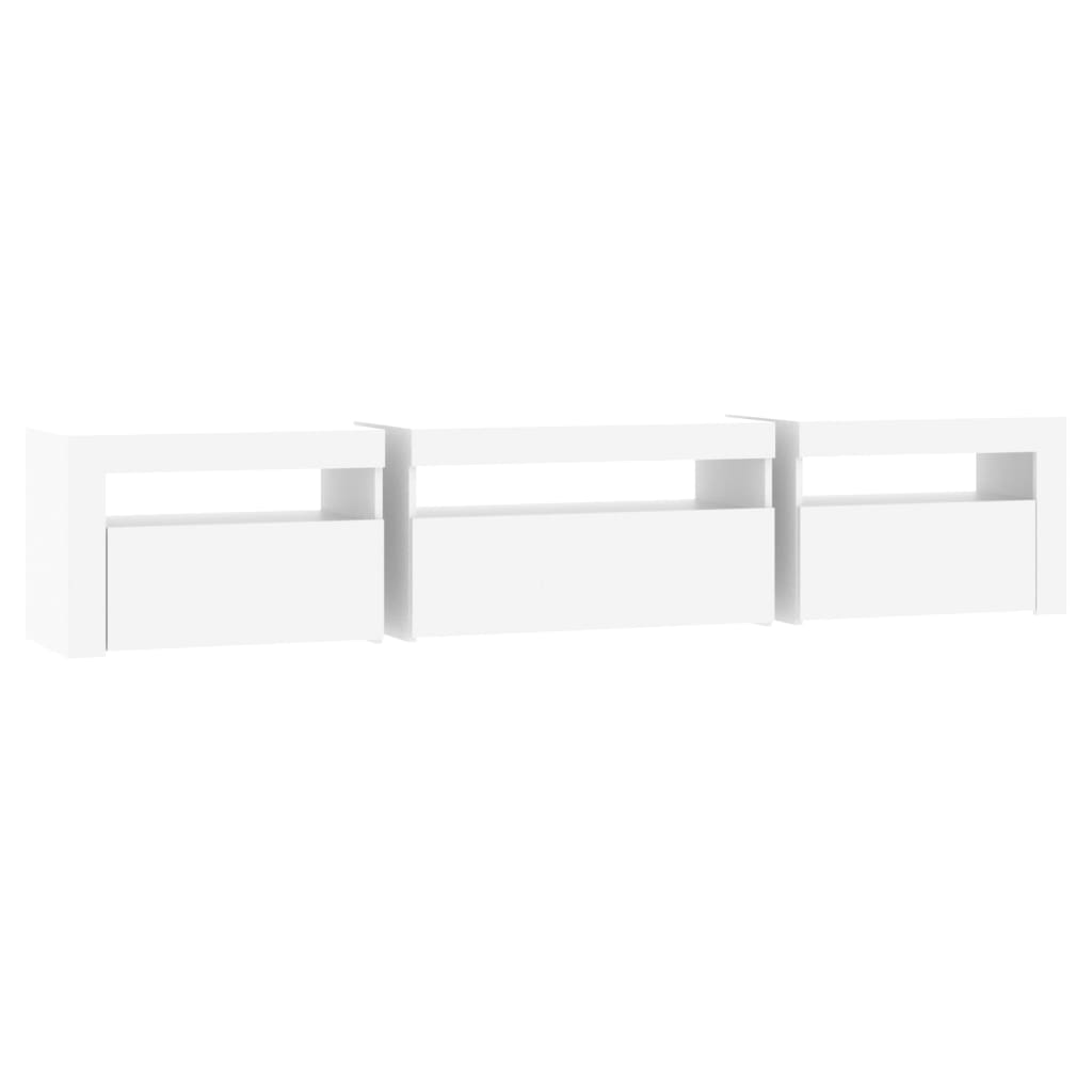 Έπιπλο Τηλεόρασης με LED Λευκό 195x35x40 εκ. 8