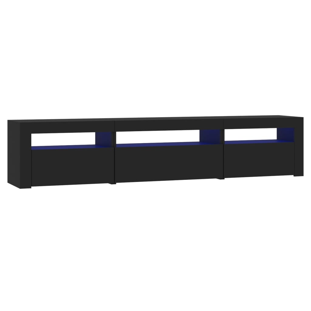 Έπιπλο Τηλεόρασης με LED Μαύρο 195x35x40 εκ. 2