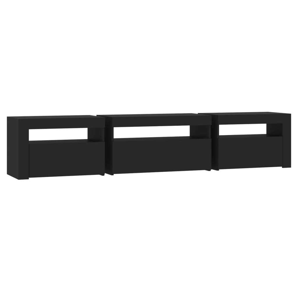 Έπιπλο Τηλεόρασης με LED Μαύρο 195x35x40 εκ. 8