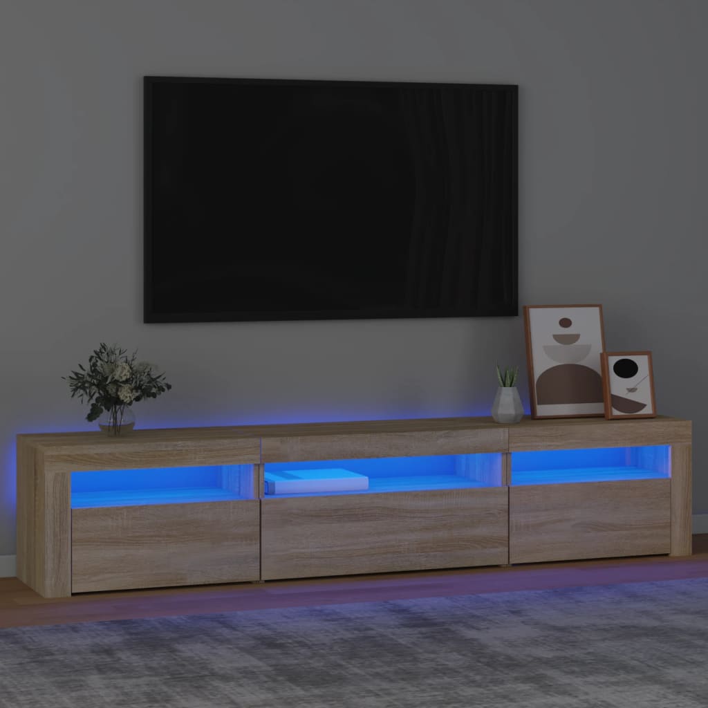 Έπιπλο Τηλεόρασης με LED Sonoma Δρυς 195x35x40 εκ. 1