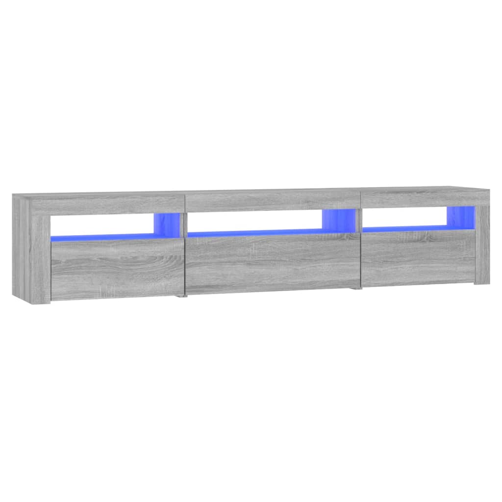 Έπιπλο Τηλεόρασης με LED Γκρι Sonoma 195x35x40 εκ. 2