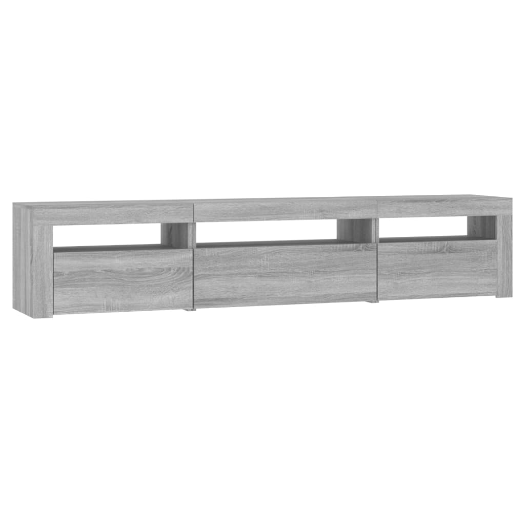 Έπιπλο Τηλεόρασης με LED Γκρι Sonoma 195x35x40 εκ. 7