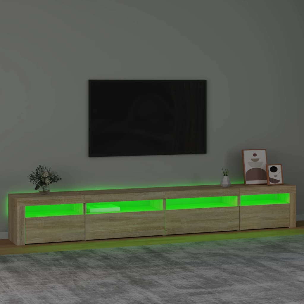 Έπιπλο Τηλεόρασης με LED Sonoma Δρυς 270x35x40 εκ. 4