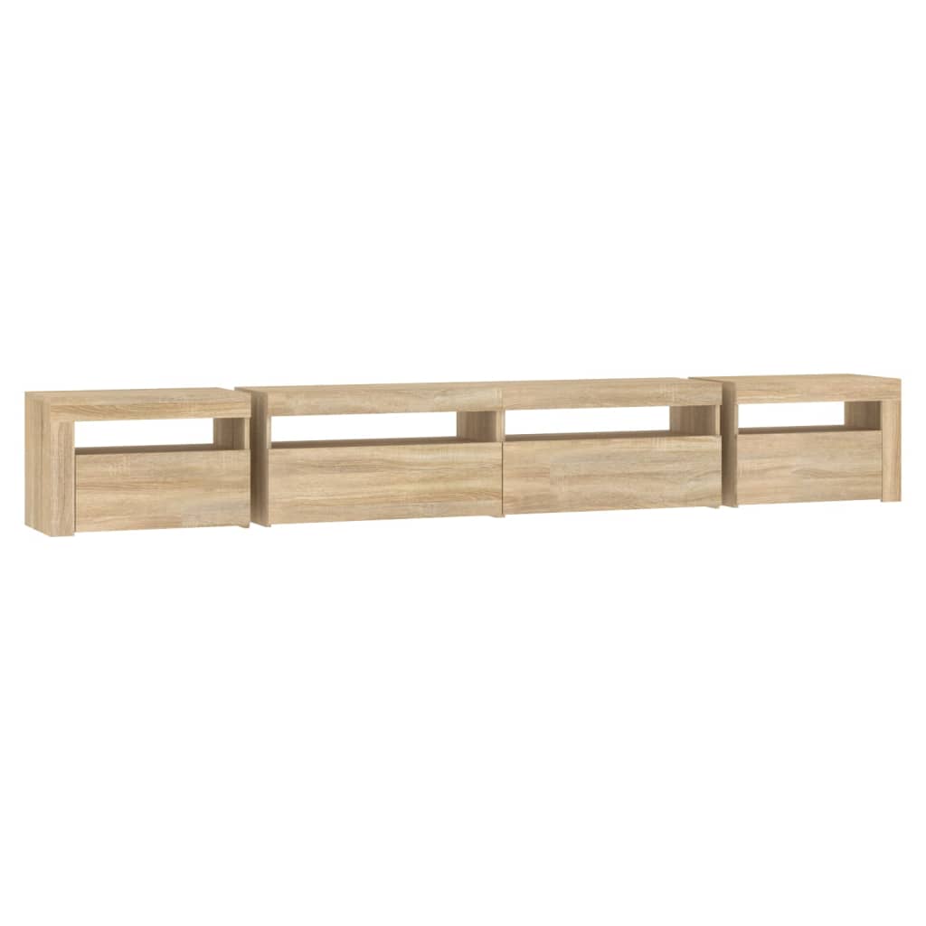 Έπιπλο Τηλεόρασης με LED Sonoma Δρυς 270x35x40 εκ. 8