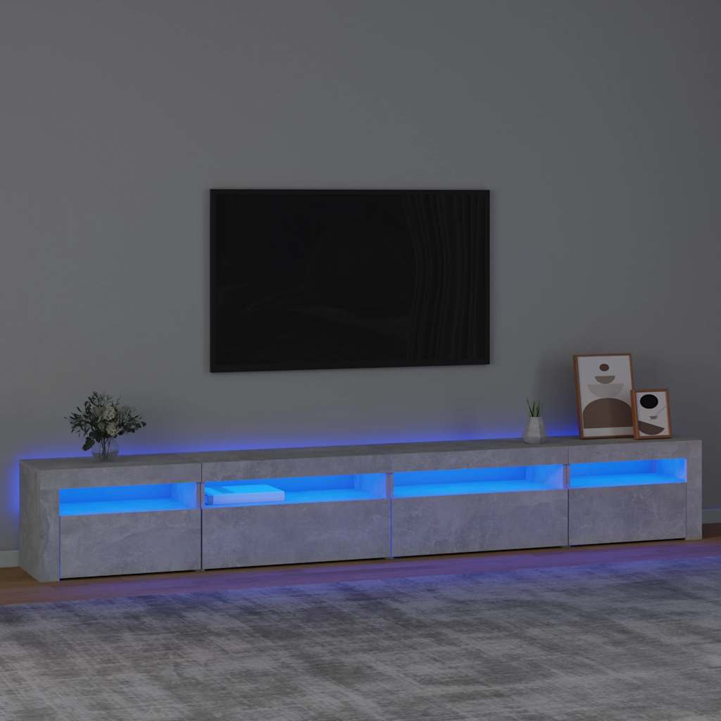 Έπιπλο Τηλεόρασης με LED Γκρι Σκυροδέματος 270x35x40 εκ. 1