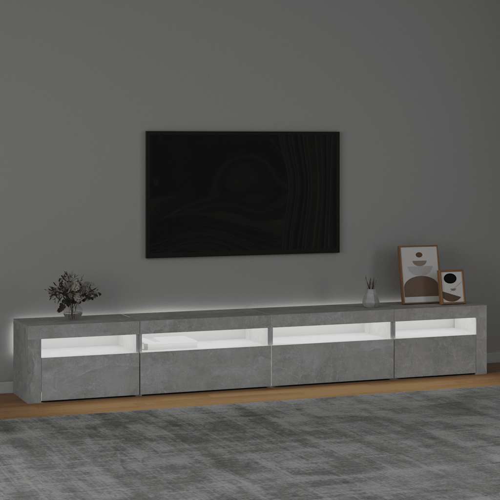 Έπιπλο Τηλεόρασης με LED Γκρι Σκυροδέματος 270x35x40 εκ. 3