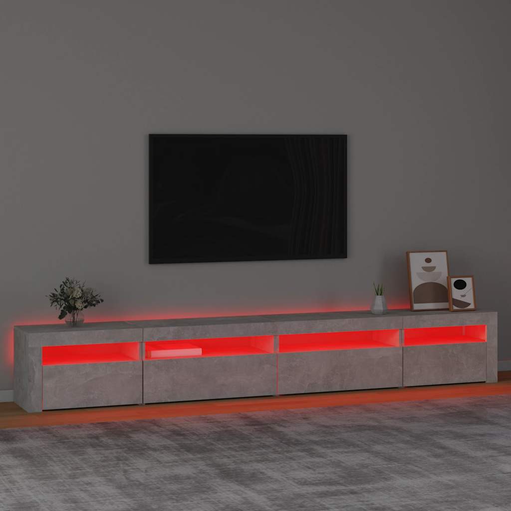 Έπιπλο Τηλεόρασης με LED Γκρι Σκυροδέματος 270x35x40 εκ. 5