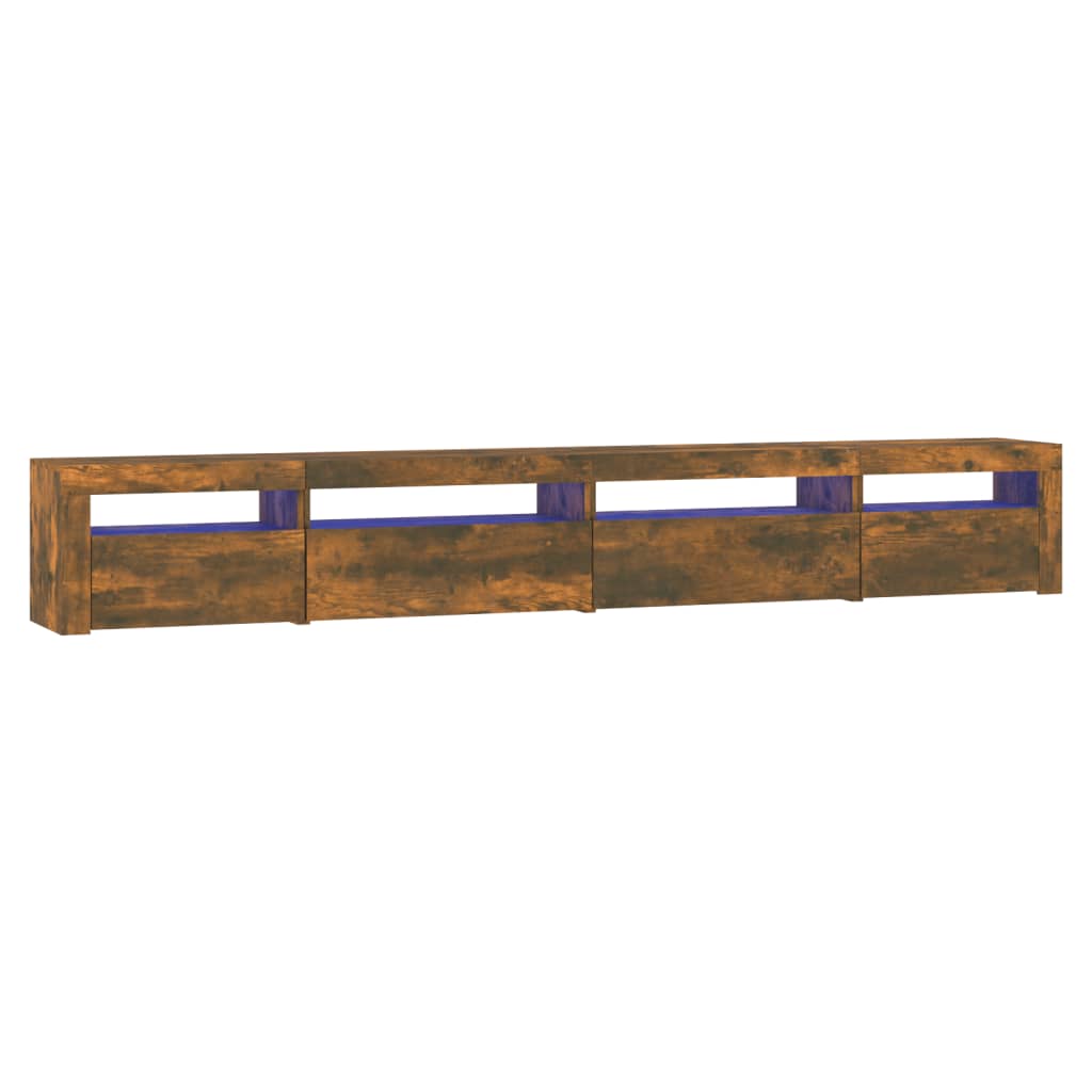Έπιπλο Τηλεόρασης με LED Καπνιστή Δρυς 270x35x40 εκ. 2