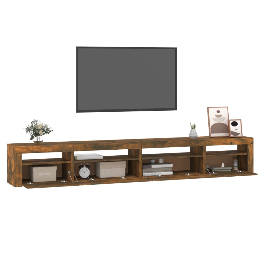 Έπιπλο Τηλεόρασης με LED Καπνιστή Δρυς 270x35x40 εκ. 6