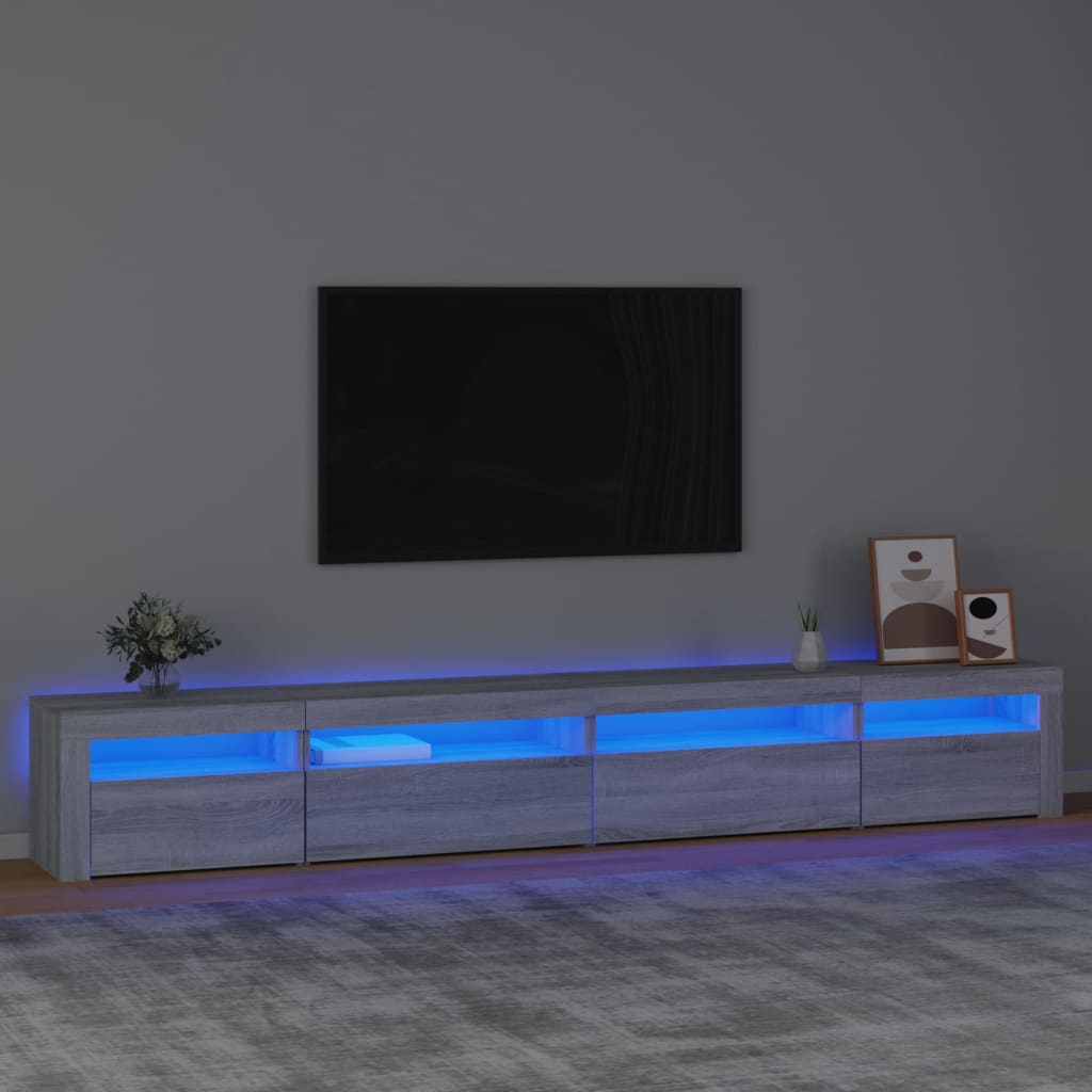 Έπιπλο Τηλεόρασης με LED Γκρι Sonoma 270x35x40 εκ. 1