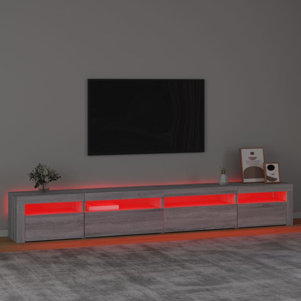 Έπιπλο Τηλεόρασης με LED Γκρι Sonoma 270x35x40 εκ. 5