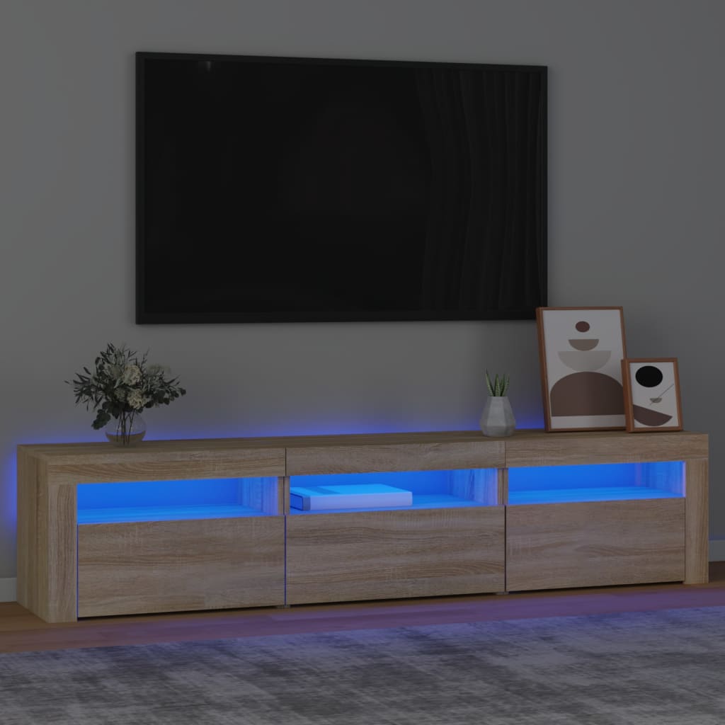 Έπιπλο Τηλεόρασης με LED Sonoma Δρυς 180x35x40 εκ. 1