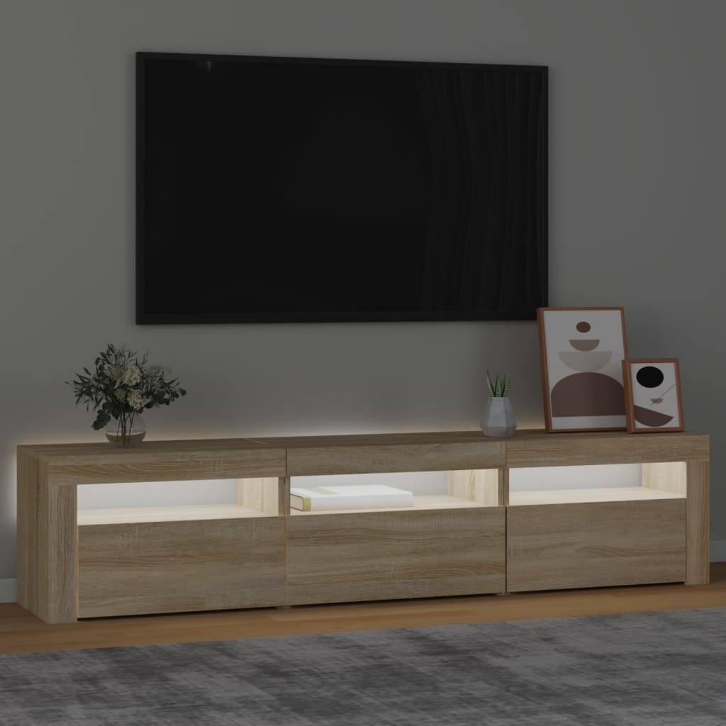 Έπιπλο Τηλεόρασης με LED Sonoma Δρυς 180x35x40 εκ. 3