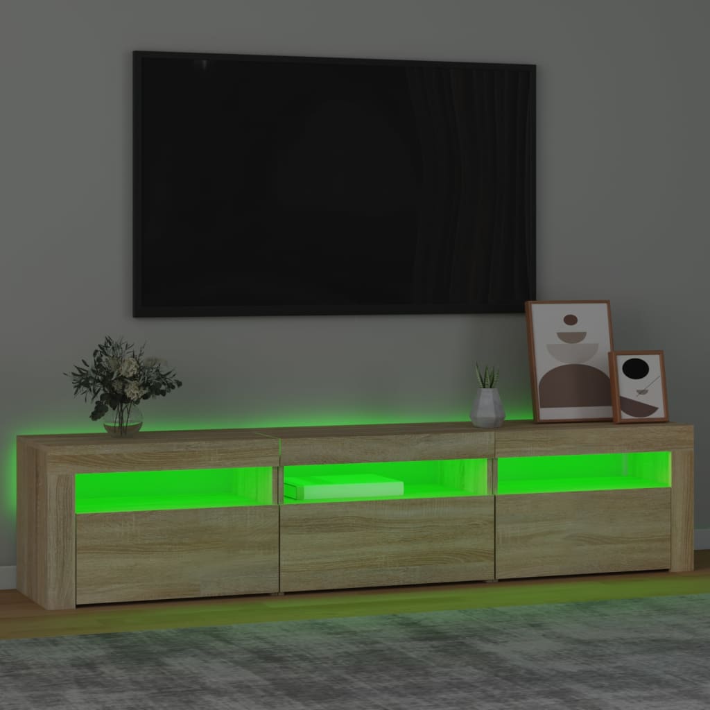 Έπιπλο Τηλεόρασης με LED Sonoma Δρυς 180x35x40 εκ. 4