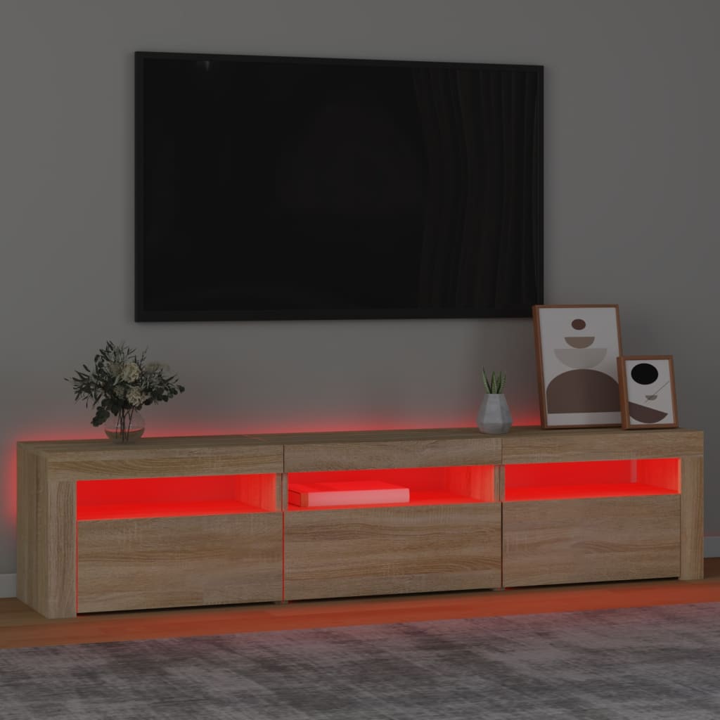 Έπιπλο Τηλεόρασης με LED Sonoma Δρυς 180x35x40 εκ. 5