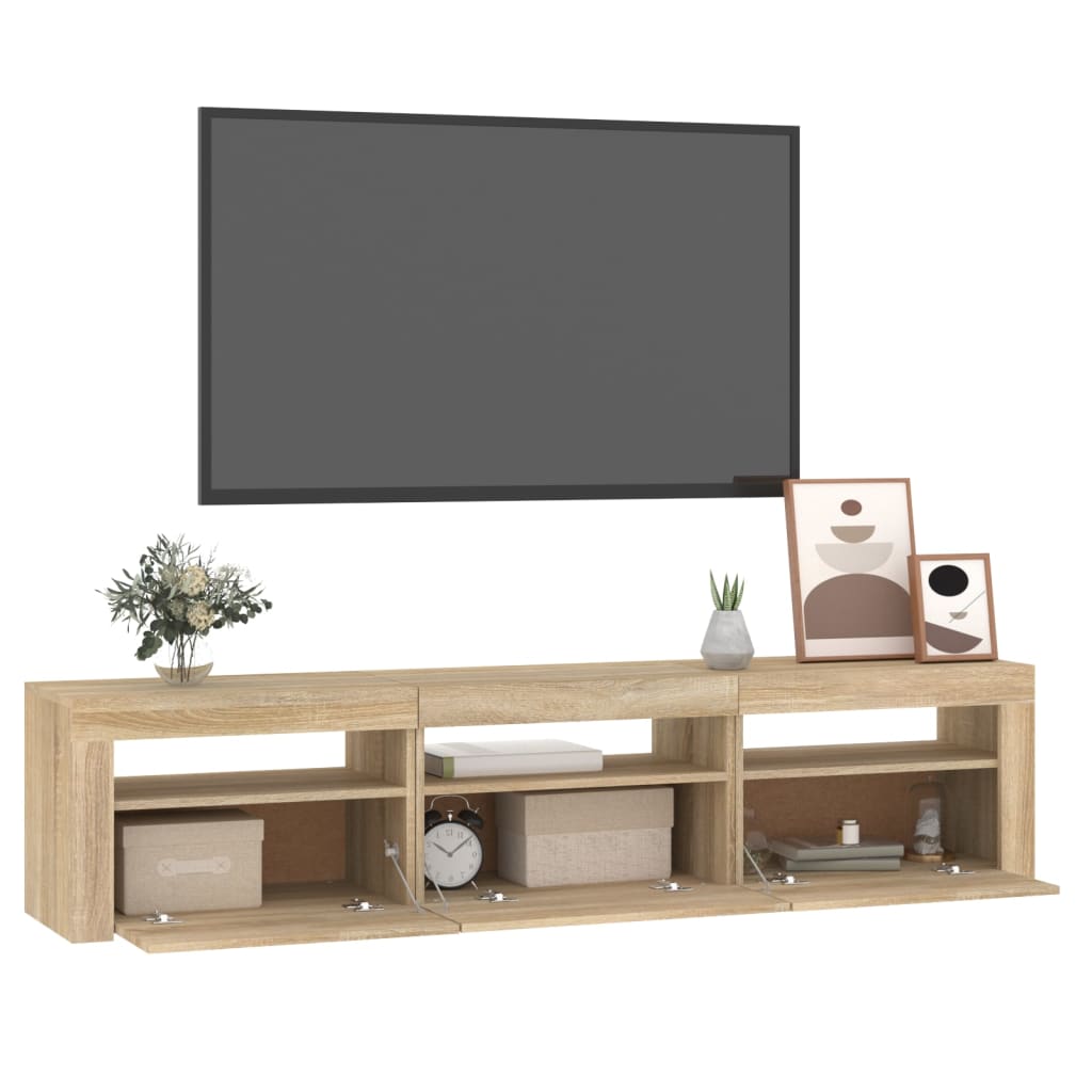 Έπιπλο Τηλεόρασης με LED Sonoma Δρυς 180x35x40 εκ. 6