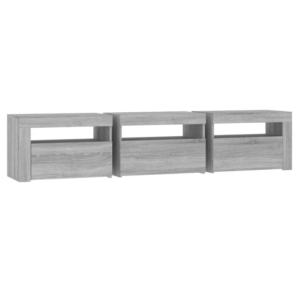 Έπιπλο Τηλεόρασης με LED Γκρι Sonoma 180x35x40 εκ. 8