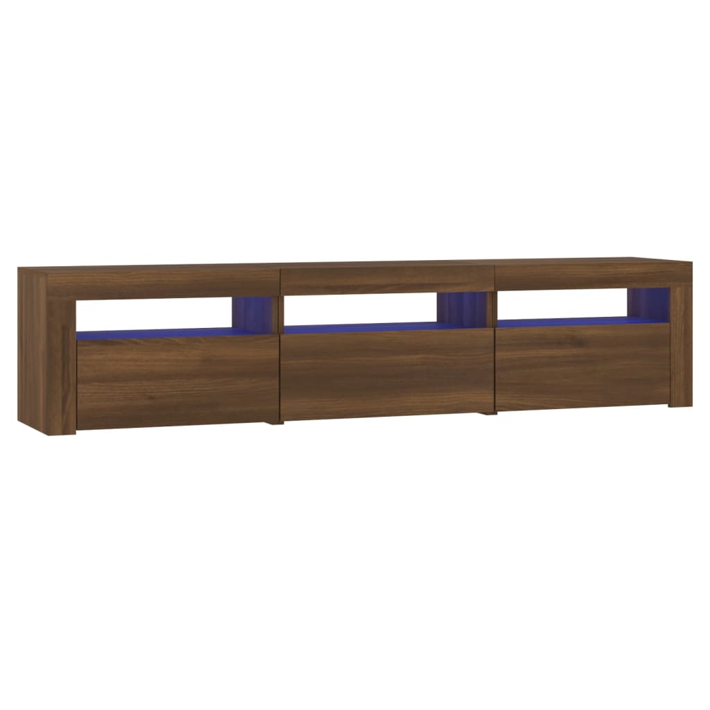Έπιπλο Τηλεόρασης με LED Καφέ Δρυς 180x35x40 εκ. 2